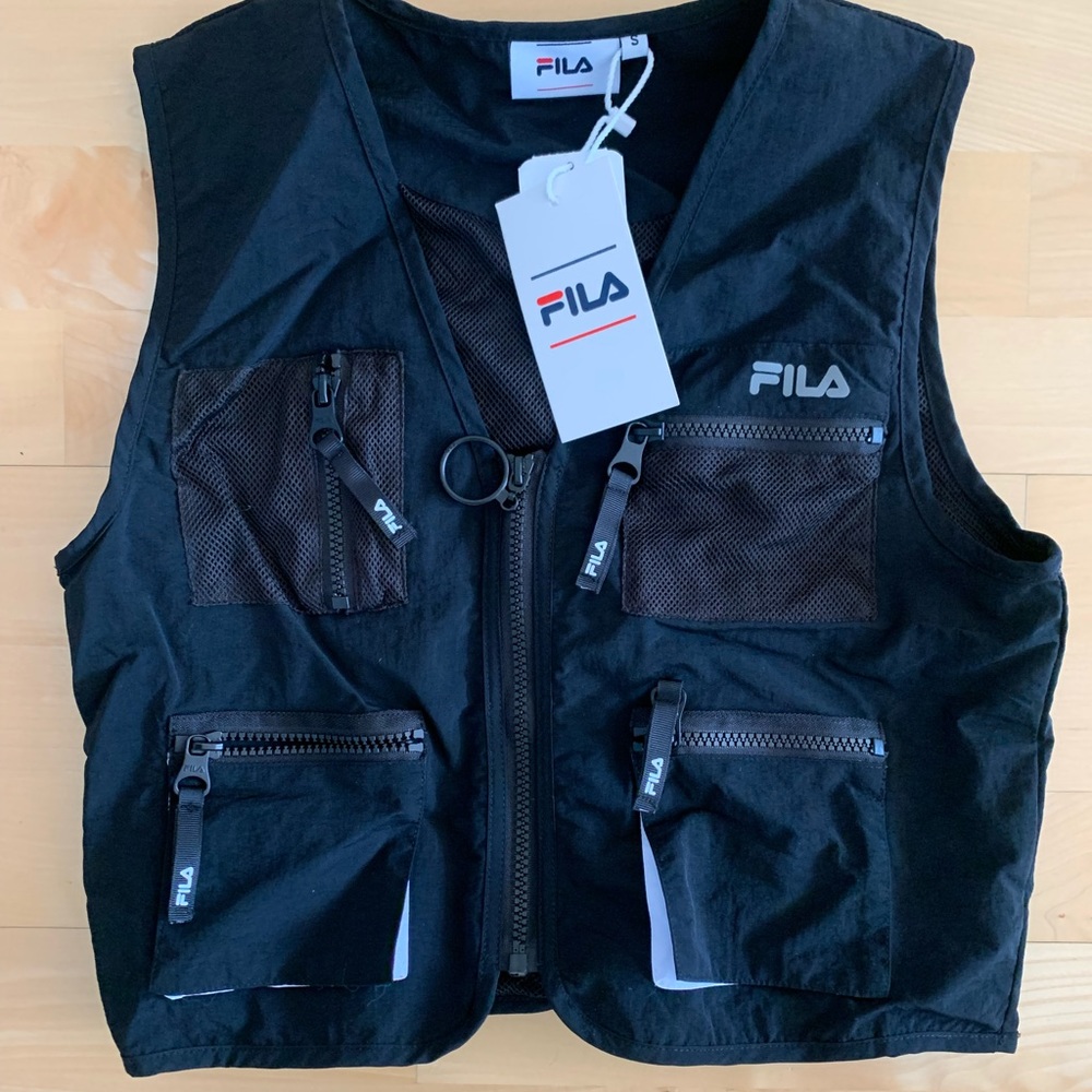 Fila cropped black tactical vest, S